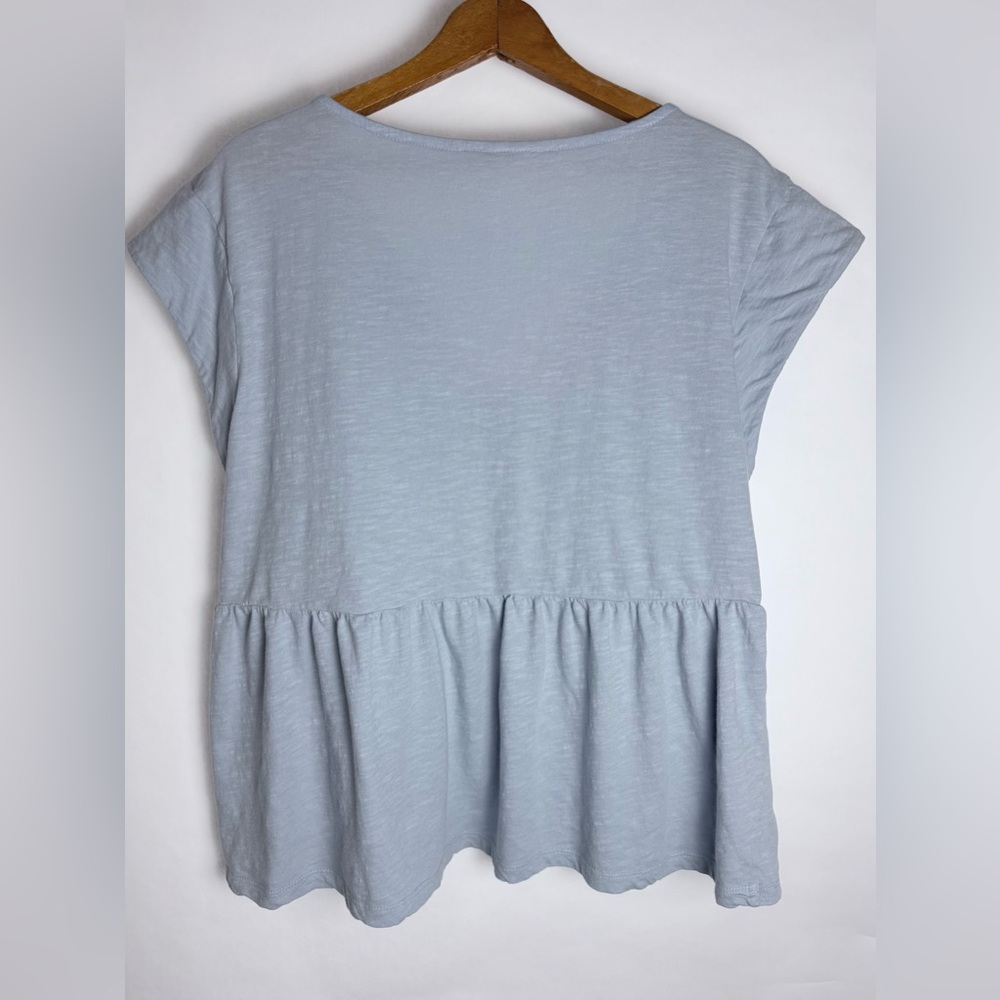 Lucky Brand - Embroidered Blue Baby Doll Top, Women’s size Medium - Picture 2 of 9